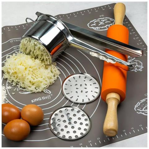 Schiacciapatate In Acciaio Kh-1268 Con Setacci Intercambiabili - Foto 8