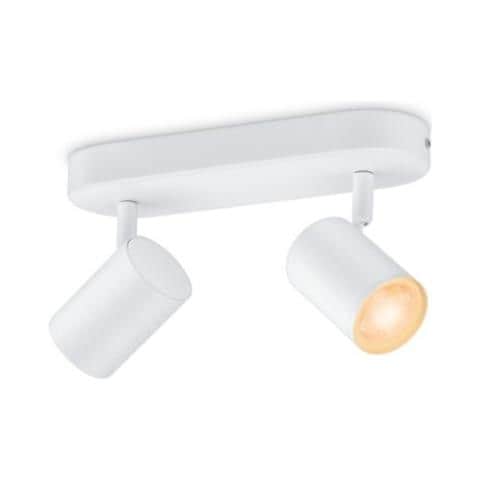 Applique Da Soffitto Led Dimmerabile Rgb Smart Wi-fi+bluetooth 4.9w Due Faretti Orientabili Imageo Bianco 123x250x105 Mm Metallo - Foto 1