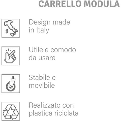 Carrello Portaoggetti Multiuso Ghiaccio 4 Ruote 3 Cassetti Estraibili 41.5x29x75cm - Foto 2