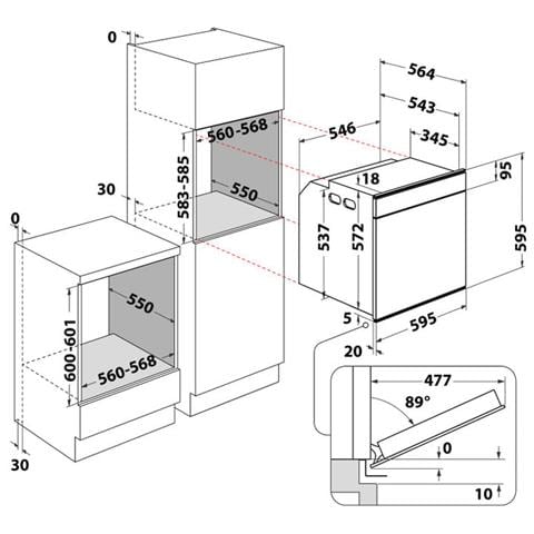 Forno Elettrico da Incasso W6 OM3 4S1 H Capacità 73 L Multifunzione Ventilato Potenza 3650 W Colore Nero, Acciaio inossidabile - Foto 9