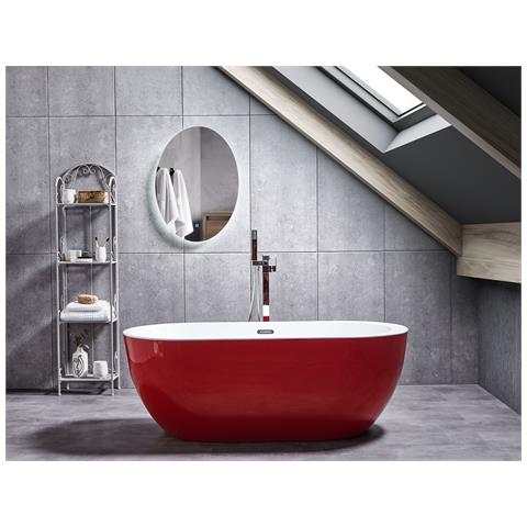Vasca Da Bagno Freestanding Nevis 160 X 75 Cm Rosso - Foto 1