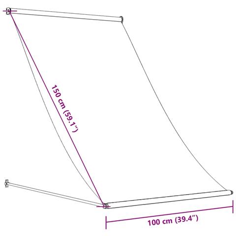 Tenda Da Sole Retrattile Crema 100x150 Cm In Tessuto E Acciaio - Foto 8
