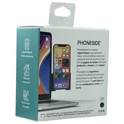 Supporto Per Smartphone Su Pc Portatile E /o Schermo Pc Ergonomico, Nero - Foto 4