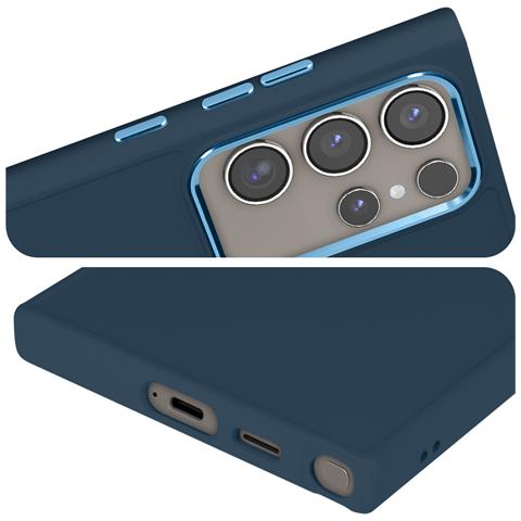 Cover Per Samsung S24 Ultra Rigida Bordo Fotocamera Metallizzato - Foto 5