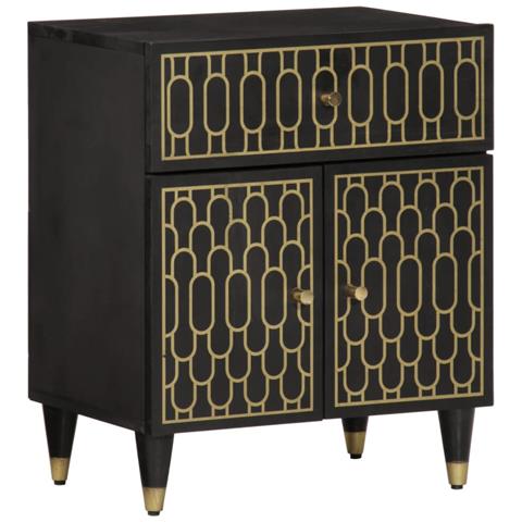 Comodino 50x33x60 Cm In Legno Massello Di Mango - Foto 1