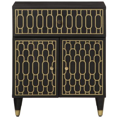 Comodino 50x33x60 Cm In Legno Massello Di Mango - Foto 3