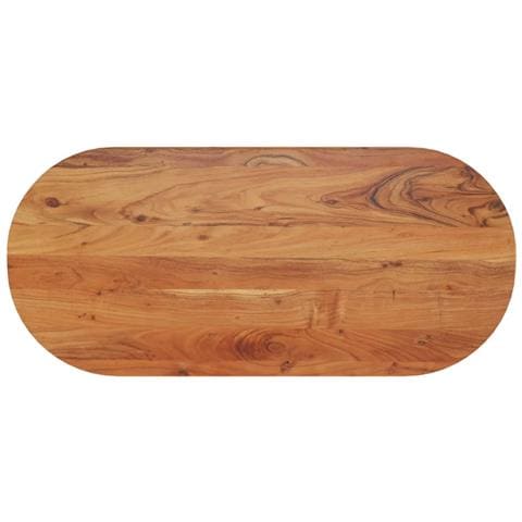 Piano Tavolo 90x40x3,8 Cm Ovale In Legno Massello Di Acacia - Foto 1
