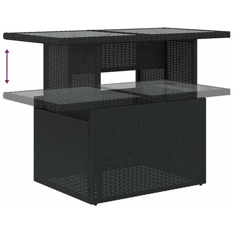 Set Divani da Giardino con Cuscini 8 pz Nero in Polyrattan - Foto 10