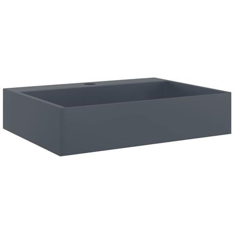 Lavandino 50x38x11 Cm Blocco In Marmo /minerale Antracite - Foto 2