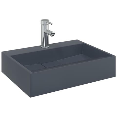 Lavandino 50x38x11 Cm Blocco In Marmo /minerale Antracite - Foto 3
