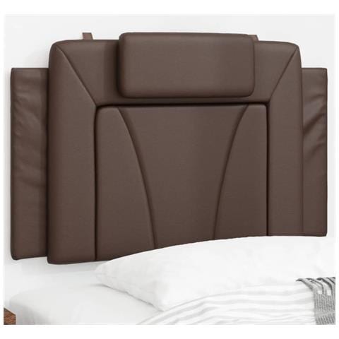 Cuscino Testiera Marrone 80 Cm In Similpelle - Foto 1