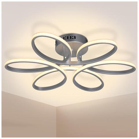 Lampadario Plafoniera 48W Luce Bianco Caldo 3000K 2580lm Design Fiore Moderno - Foto 1