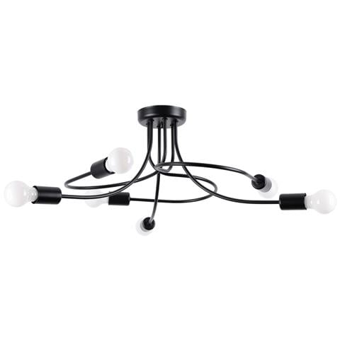 Lampadario Levar 6 Nero Sl. 1456 - Industriale Lampadari Nero 29x69x66 Cm - Foto 1