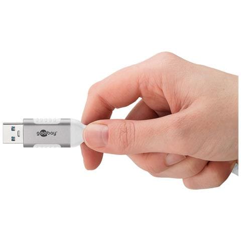 Goobay 74377 adattatore per inversione del genere dei cavi USB 3.0 type A RJ45 Bianco - Foto 2