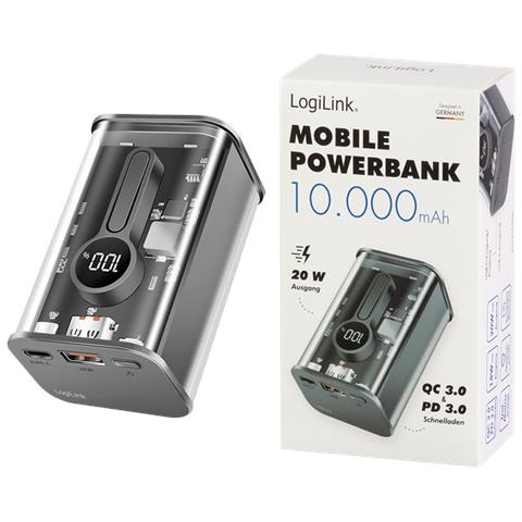 PA0306 batteria portatile 10000 mAh Nero, Trasparente - Foto 2