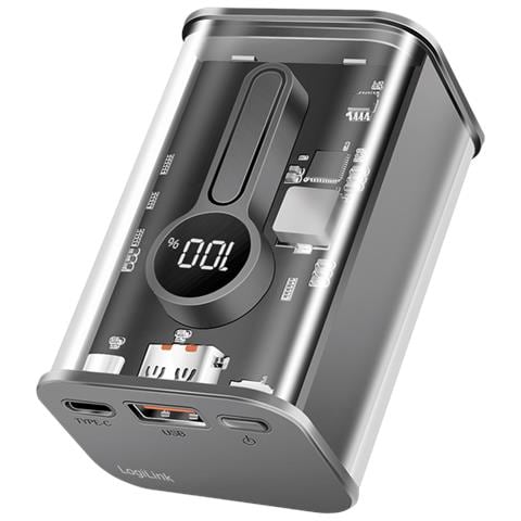 PA0306 batteria portatile 10000 mAh Nero, Trasparente - Foto 1