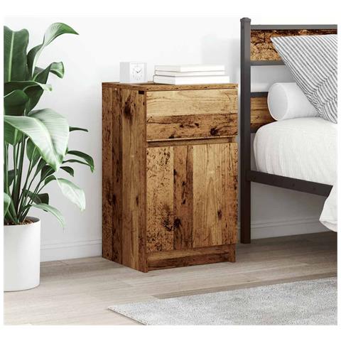 Comodino Legno Antico 39x35x65 cm in Legno Multistrato - Foto 1