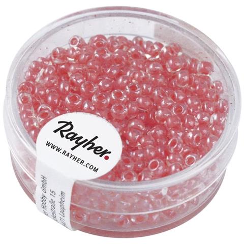 Rayher - 17gr - Rocaille ""arktis"" Smaltate Con Foro Ø2,6mm - Colore Rosso Chiaro - Foto 1