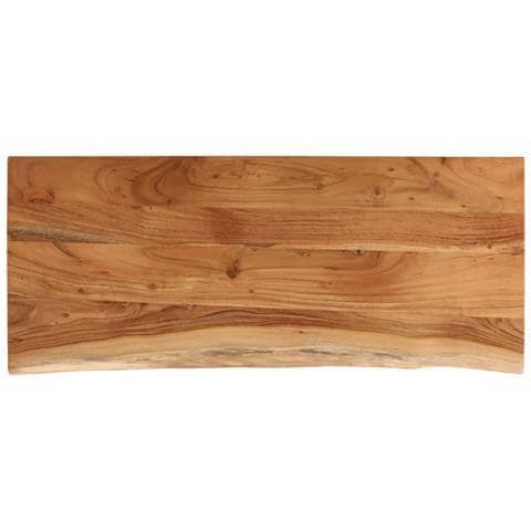 Piano Tavolo 90x40x3,8 Cm Rettangolare Legno Acacia Bordi Vivi - Foto 2