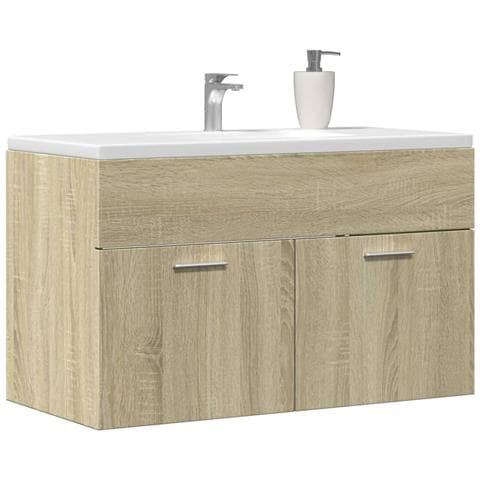 Mobile Lavabo Bagno Rovere Sonoma 90x38,5x46 Cm Multistrato - Foto 1