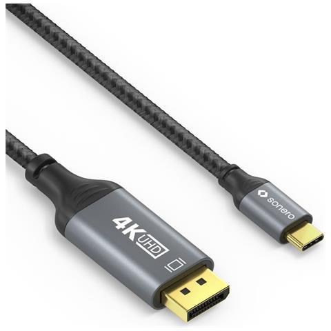 SPC-V200-020 cavo e adattatore video 2 m USB tipo-C DisplayPort Nero, Grigio - Foto 4
