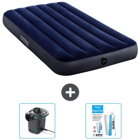 Set Materassino Gonfiabile - 191x99x25 Cm - Blu - Include Accessori Coordinati Cb14 - Foto 1