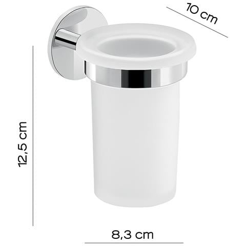 Portaspazzolini Da Muro In Ottone E Alluminio 3610 Serie Gea Cromato - Foto 2