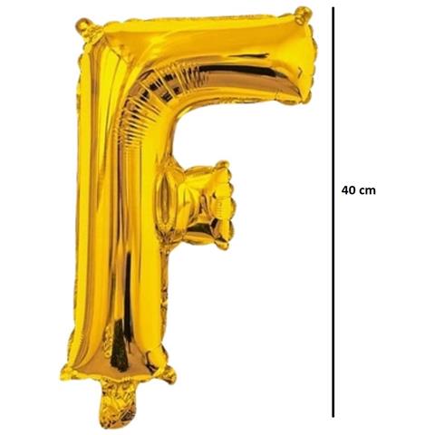 Palloncino Foil Lettera F Compleanno Anniversario Oro 40 Cm - Foto 4