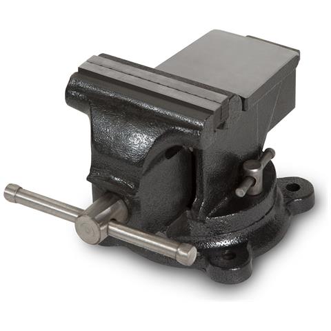 Morsa In Ghisa Con Incudine, Larghezza Ganasce 100 Mm, Altezza Totale 138 Mm, Girevole A 360°, Piatto Ø 122 Mm, Apertura Massima 85 Mm, Morsa Piccola Per Lavori Di Precisione - Foto 1