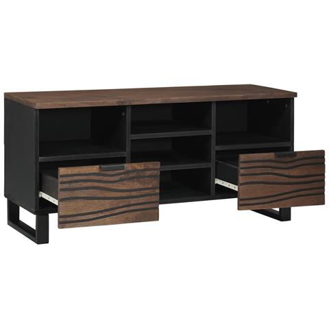 Mobile TV 100x33.5x46 cm Legno massello di mango e legno ingegnerizzato - Foto 2