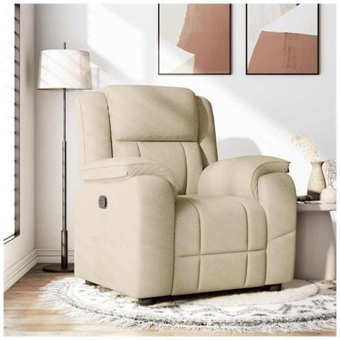 Poltrona Reclinabile in Tessuto Crema - Foto 2