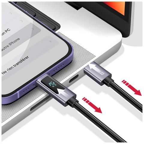 Cavo 3a Ricarica E Sincronizzazione Usb-c A Lightning 30w 1m Con Schermo Led, Nero - Foto 5