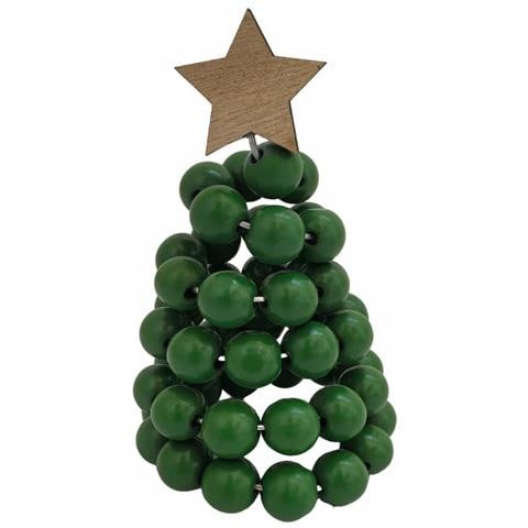 Miniatura Albero Di Natale Con Perline - Decorazione Festiva Da Tavolo Green - Foto 1