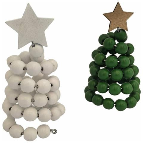 Miniatura Albero Di Natale Con Perline - Decorazione Festiva Da Tavolo Green - Foto 2