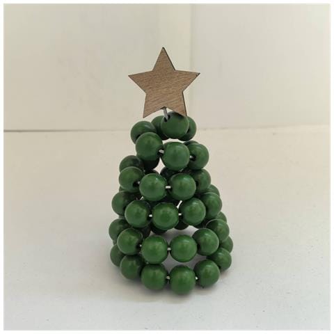 Miniatura Albero Di Natale Con Perline - Decorazione Festiva Da Tavolo Green - Foto 3