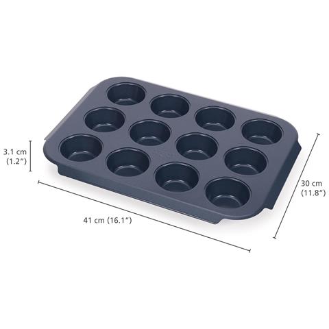 Teglia Per Dodici Muffin Nest Bake Antiaderente Con Manici Ergonomici Rivestimento Resistente Facile Da Pulire E Impilabile - Foto 2