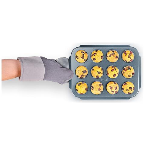 Teglia Per Dodici Muffin Nest Bake Antiaderente Con Manici Ergonomici Rivestimento Resistente Facile Da Pulire E Impilabile - Foto 5