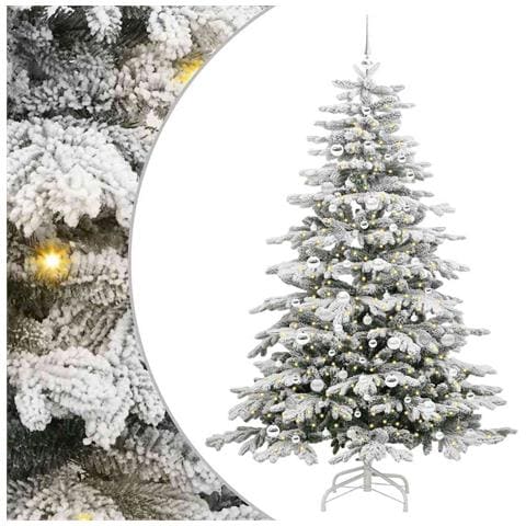 Albero di Natale Artificiale con Rami Pieghevoli Bianco 210 cm - Foto 1