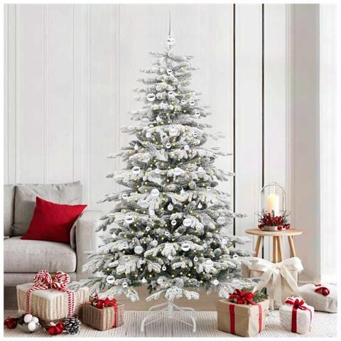 Albero di Natale Artificiale con Rami Pieghevoli Bianco 210 cm - Foto 2