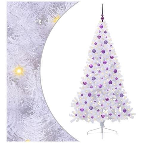Albero di Natale artificiale Bianco 180 cm PVC e Acciaio - Foto 1