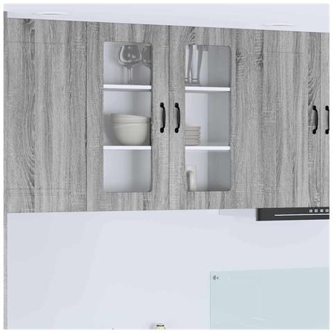 Pensile cucina Grigio Sonoma 80 x 31 x 80 cm Legno multistrato - Foto 2