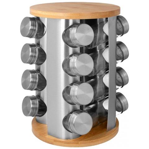 2734 Porta spezie girevole in acciaio inox con 16 contenitori - Foto 1