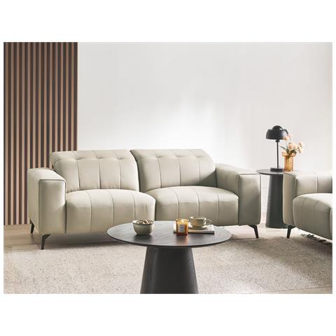 Divano 3 Posti Ommel Pelle Sintetica Beige Chiaro - Foto 1