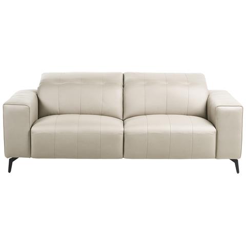 Divano 3 Posti Ommel Pelle Sintetica Beige Chiaro - Foto 2