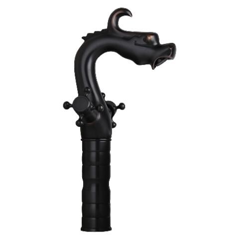 Rubinetto per lavabo da bagno, Blackswan, tipo M269 Dragon, modello nero con montaggio da appoggio, misura 34 cm - Foto 1