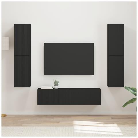 Set mobile TV 6 pcs Nero Legno multistrato - Foto 2