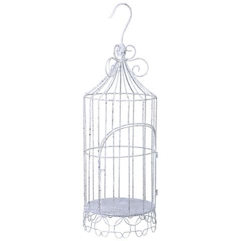 Gabbia Decorativa In Metallo 24,13x24,13x74,93h Cm Grigio - Foto 1