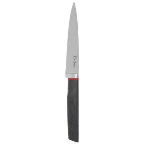 Coltello Multiuso Professionale Living - Lama da 12 cm in Acciaio Inox Forgiato - Manico Antiscivolo ergonomico nero e rosso - Ideale per Tagliare Frutta, Verdura, Salumi e Formaggi - per Uso Domestico e Professionale - Made in Italy - Foto 1