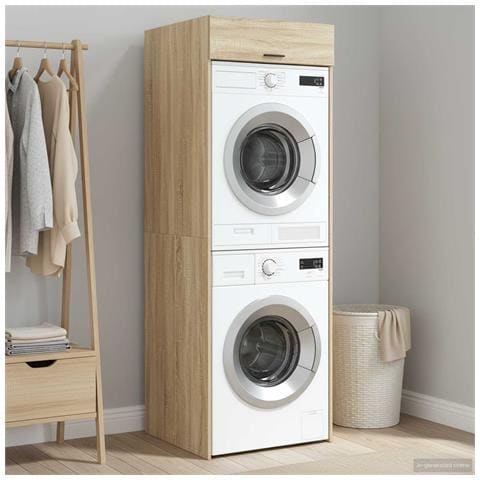 Mobiletto per lavatrice con porta Sonoma 67,5 x 68 x 200 cm - Foto 2