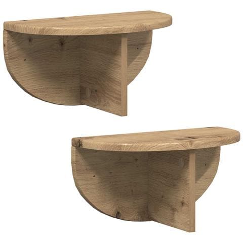 Scaffale da parete 2 pcs Rovere artigianale 38 x 19 x 19 cm - Foto 1